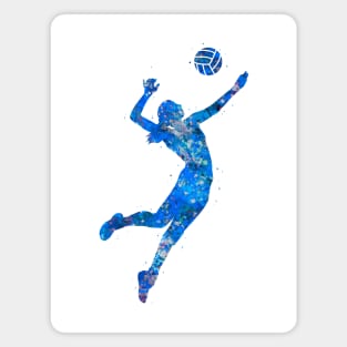 Volleyball player girl blue art Magnet